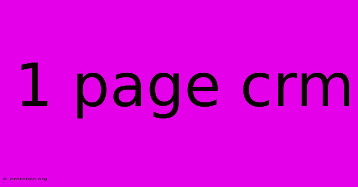 1 Page Crm 1 Page Crm