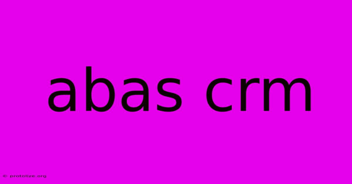 Abas Crm Abas Crm