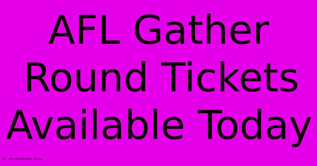 AFL Gather Round Tickets Available Today