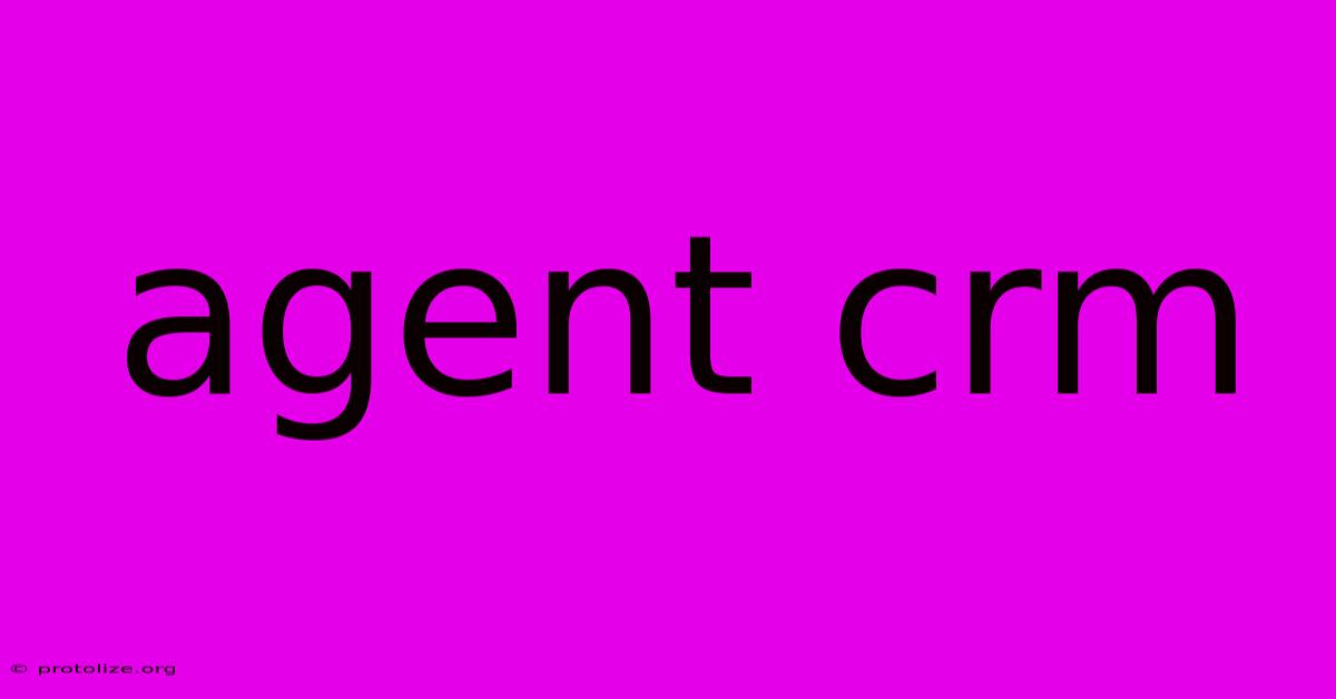 Agent Crm Agent Crm