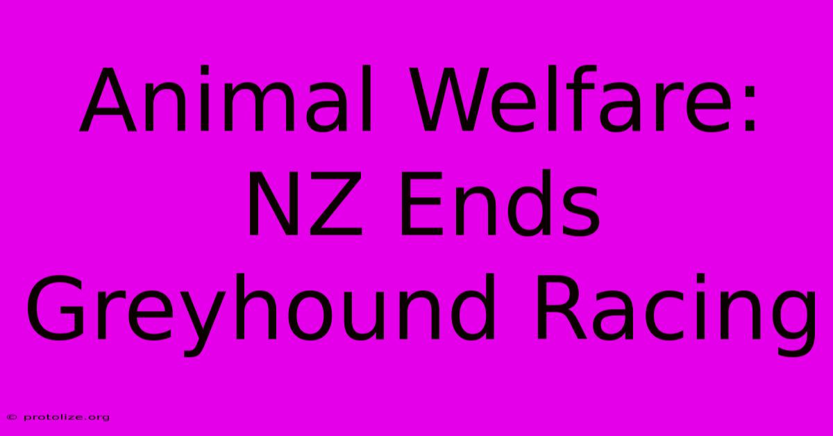 Animal Welfare: NZ Ends Greyhound Racing