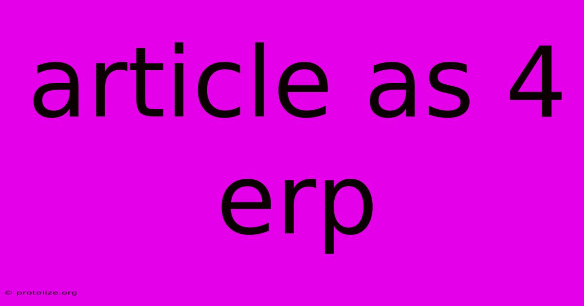 Article As 4 Erp Article As 4 Erp