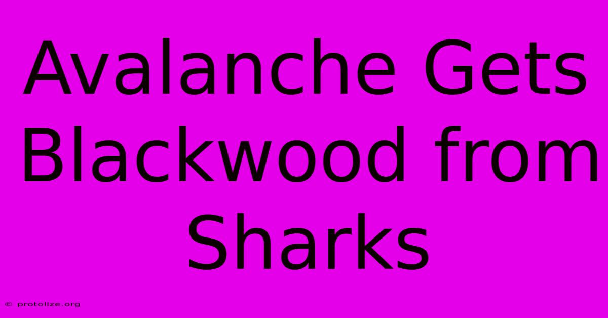 Avalanche Gets Blackwood From Sharks