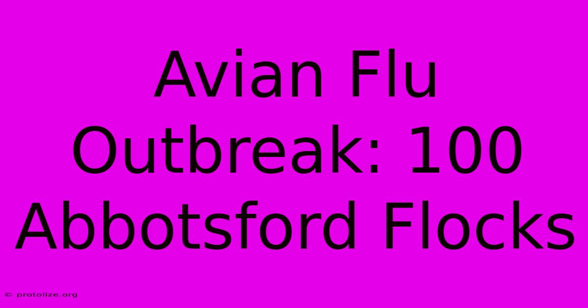 Avian Flu Outbreak: 100 Abbotsford Flocks Avian Flu Outbreak: 100 Abbotsford Flocks