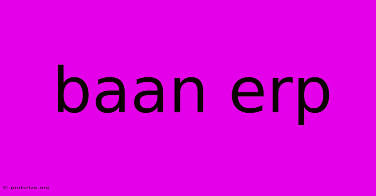Baan Erp Baan Erp