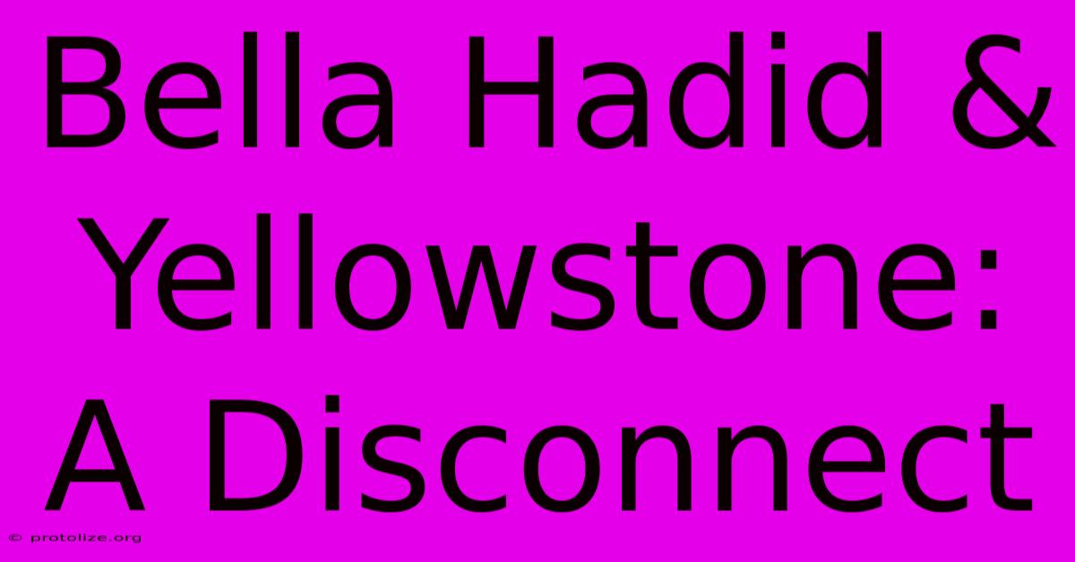 Bella Hadid & Yellowstone: A Disconnect