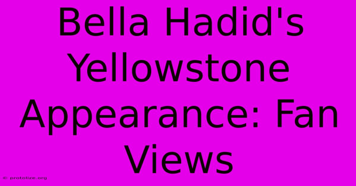 Bella Hadid's Yellowstone Appearance: Fan Views