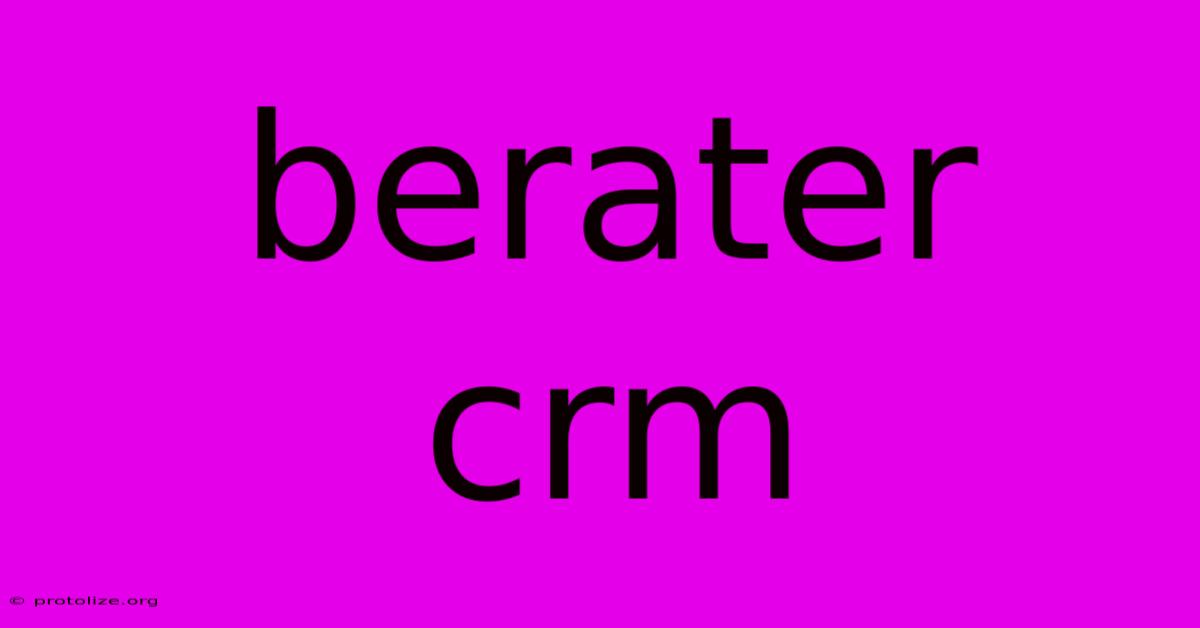 Berater Crm Berater Crm