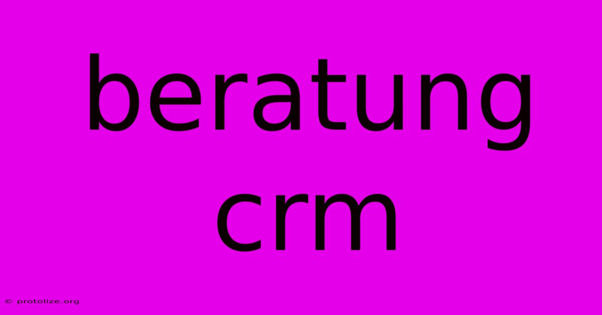 Beratung Crm Beratung Crm