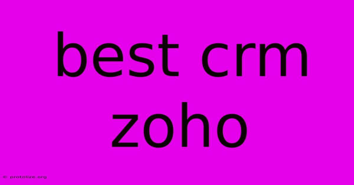 Best Crm Zoho