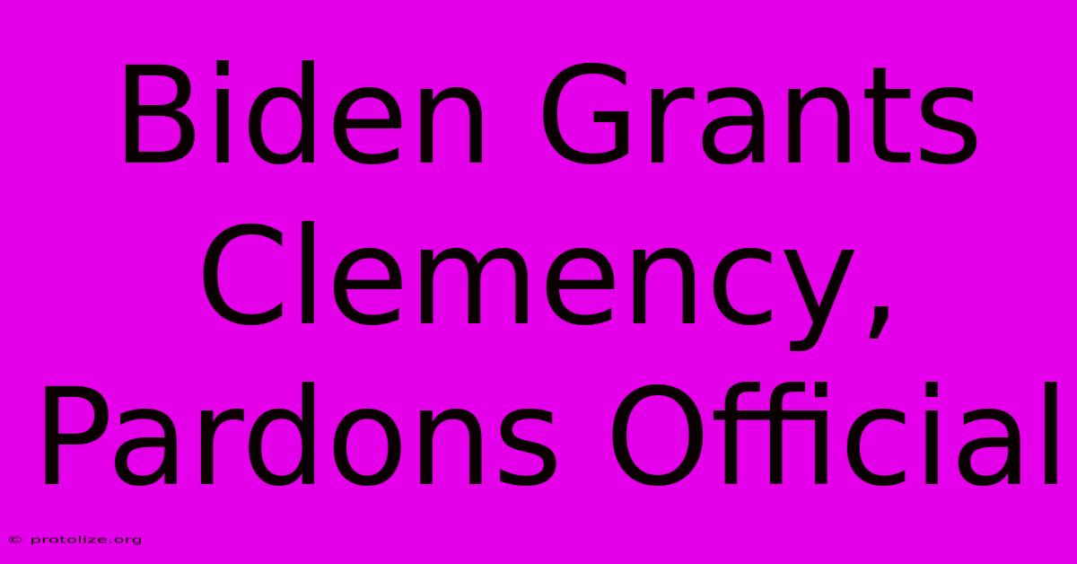 Biden Grants Clemency, Pardons Official