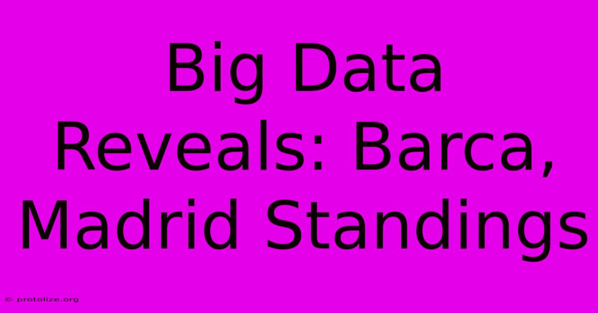 Big Data Reveals: Barca, Madrid Standings Big Data Reveals: Barca, Madrid Standings