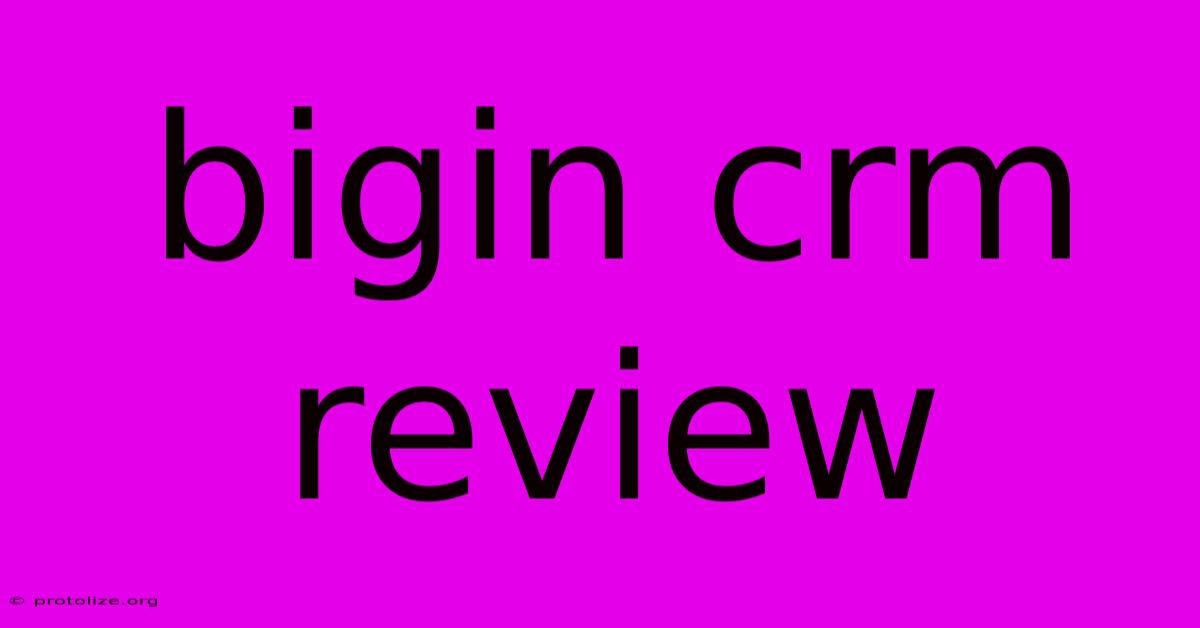 Bigin Crm Review