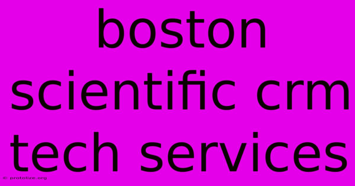 Boston Scientific Crm Tech Services