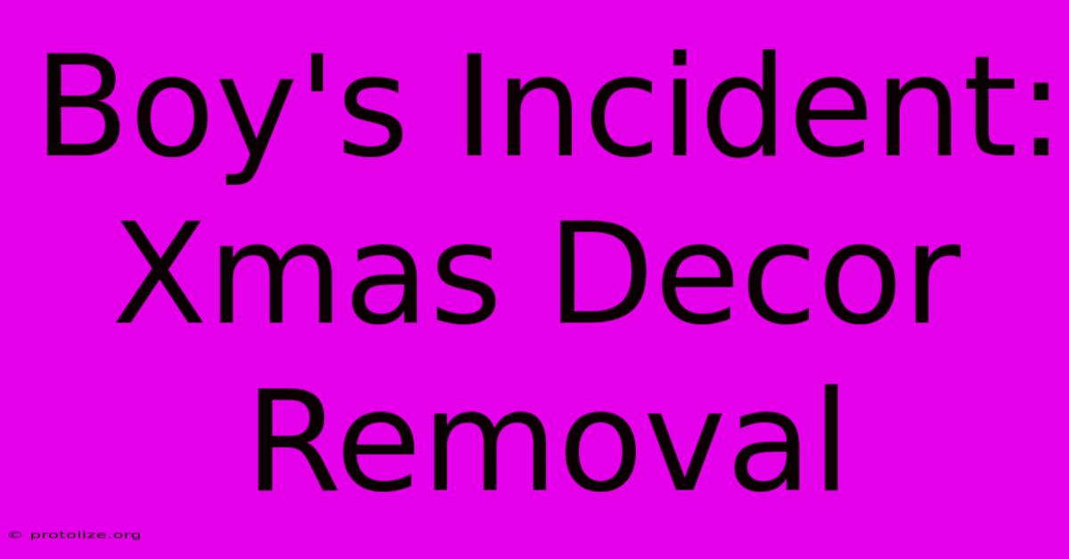 Boy's Incident: Xmas Decor Removal