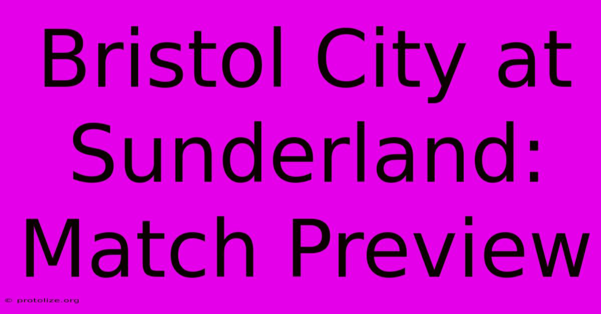 Bristol City At Sunderland: Match Preview Bristol City At Sunderland: Match Preview