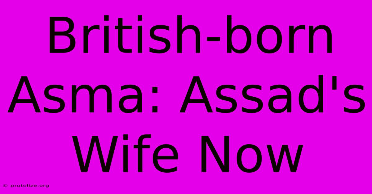 British-born Asma: Assad's Wife Now