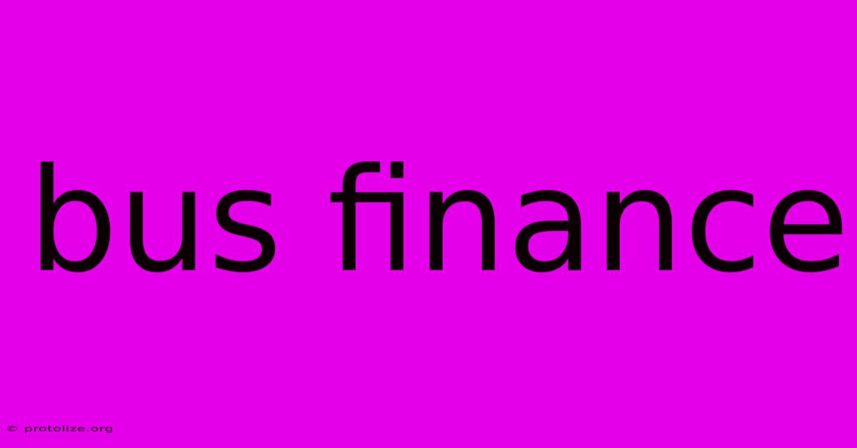 Bus Finance Bus Finance