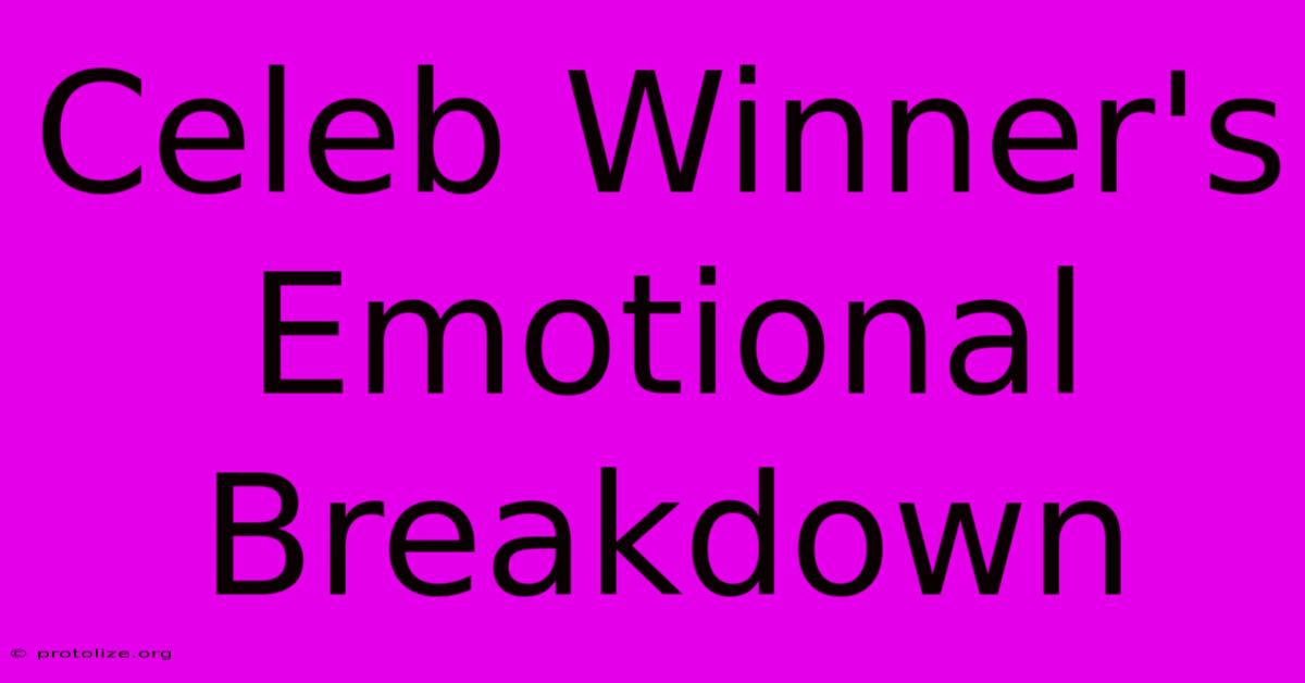 Celeb Winner's Emotional Breakdown Celeb Winner's Emotional Breakdown