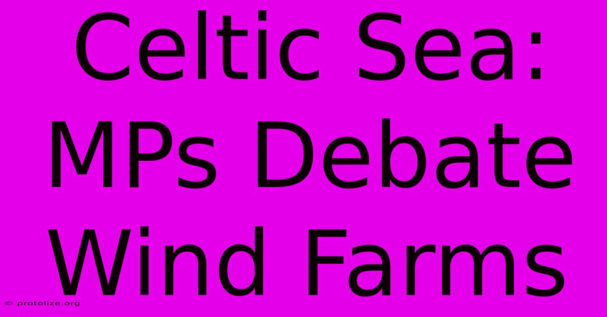 Celtic Sea: MPs Debate Wind Farms Celtic Sea: MPs Debate Wind Farms
