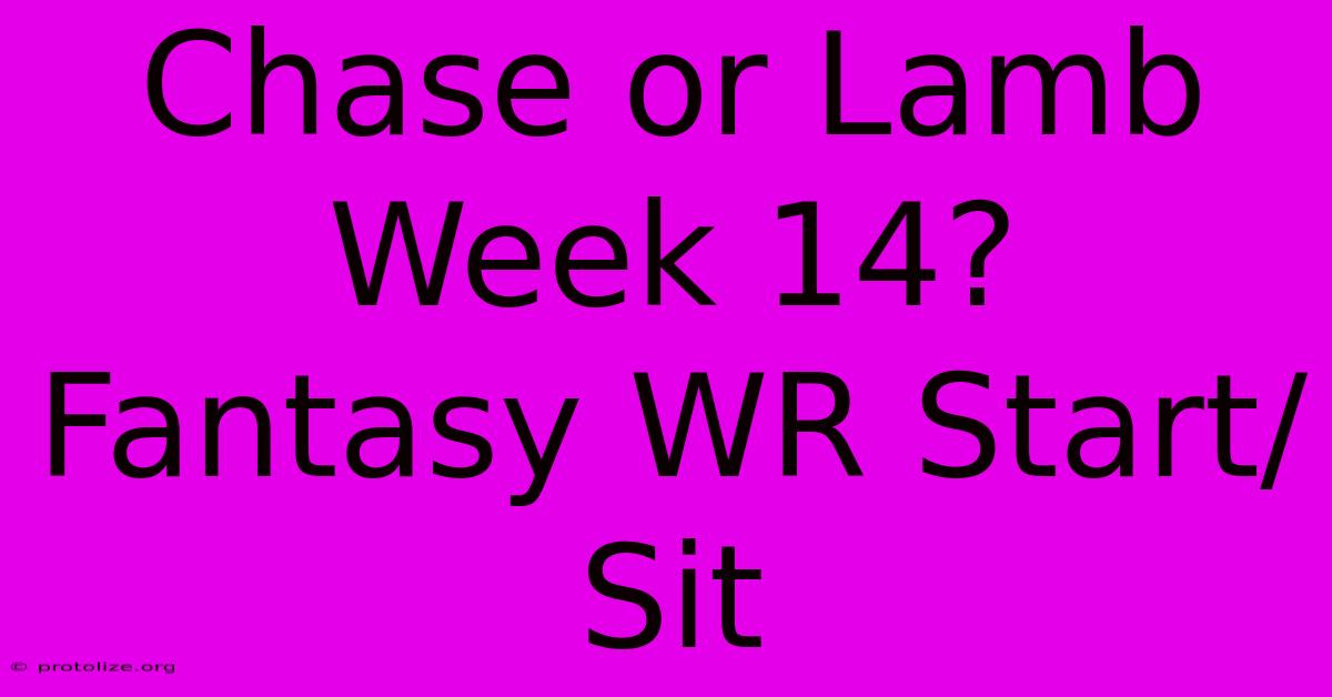 Chase Or Lamb Week 14? Fantasy WR Start/Sit