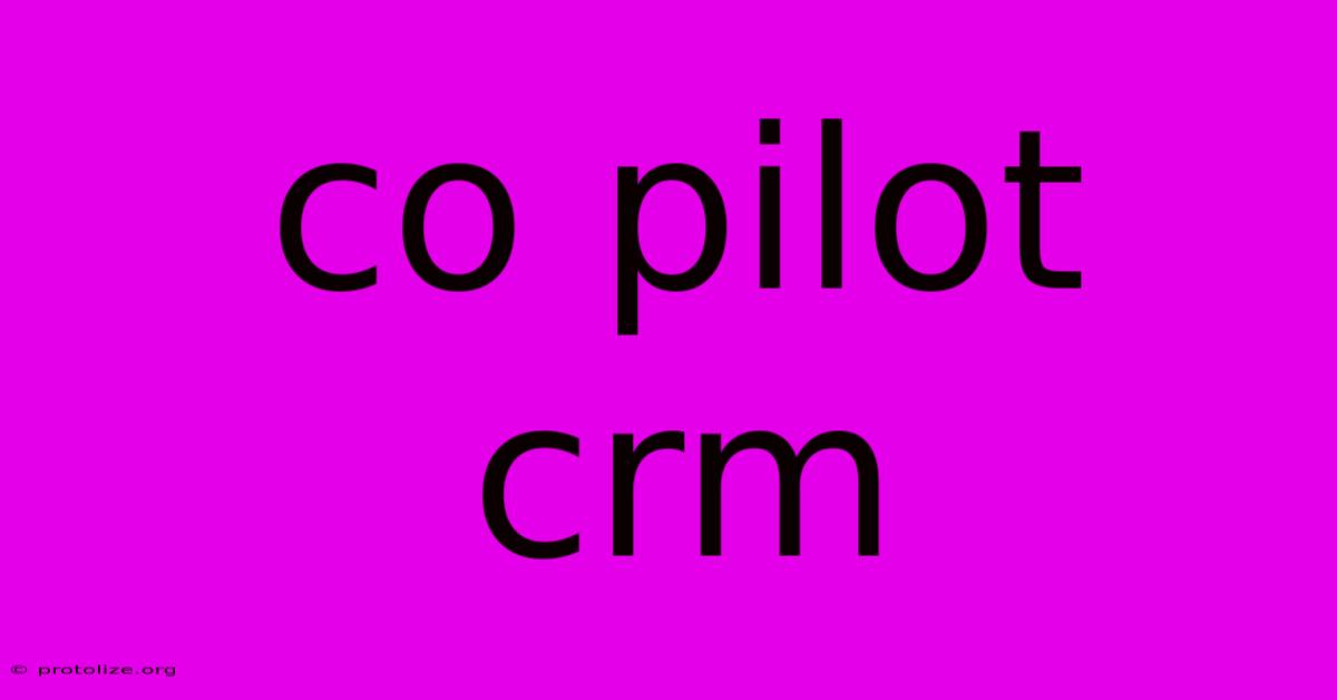 Co Pilot Crm Co Pilot Crm