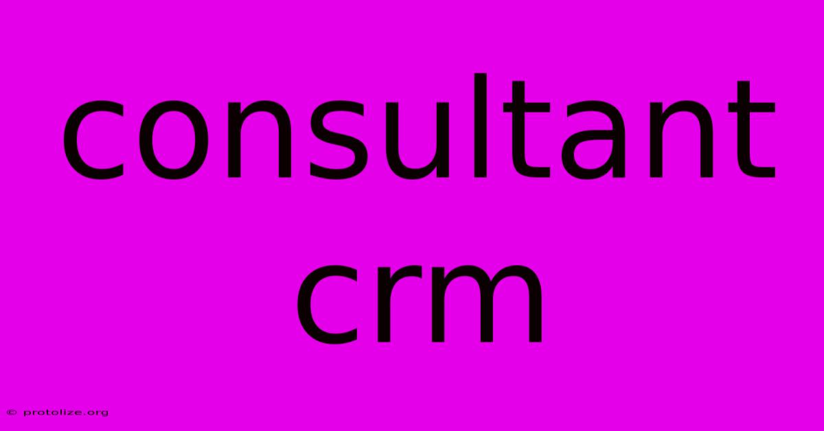 Consultant Crm Consultant Crm