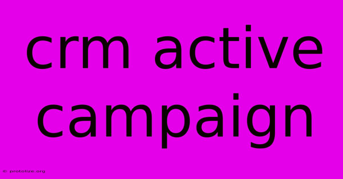 Crm Active Campaign Crm Active Campaign