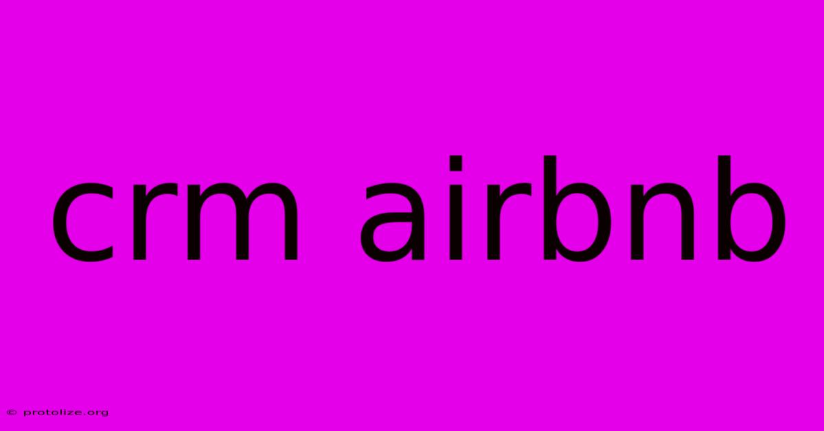 Crm Airbnb