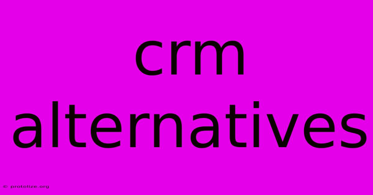 Crm Alternatives Crm Alternatives