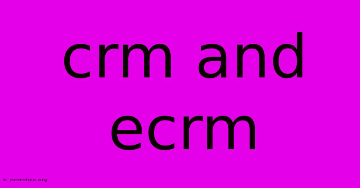 Crm And Ecrm Crm And Ecrm