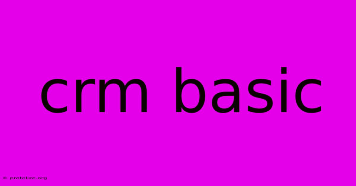 Crm Basic Crm Basic
