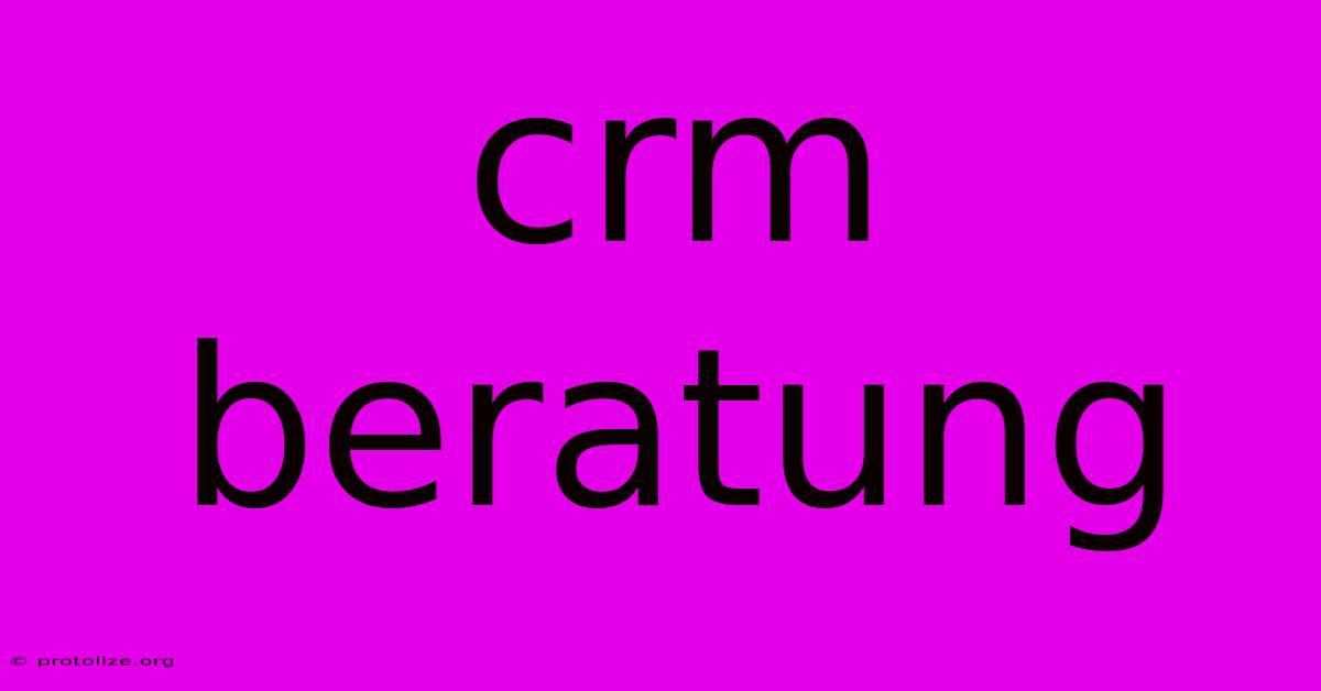 Crm Beratung Crm Beratung