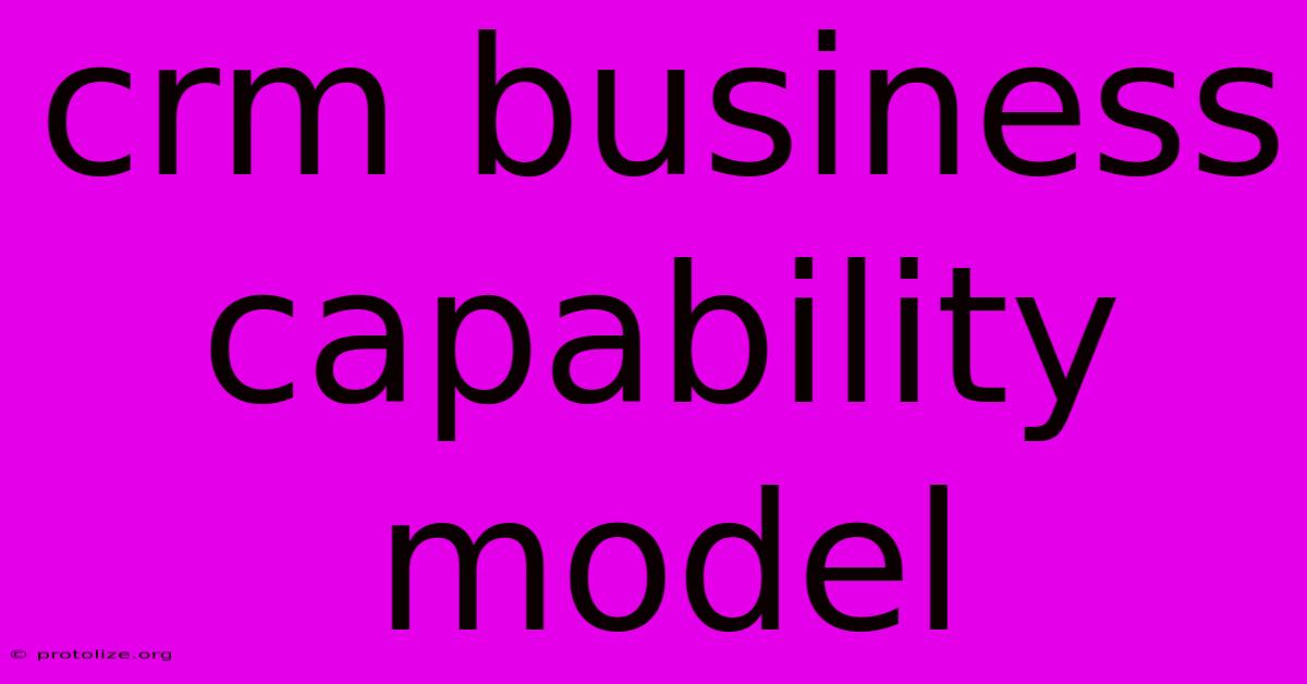 Crm Business Capability Model Crm Business Capability Model