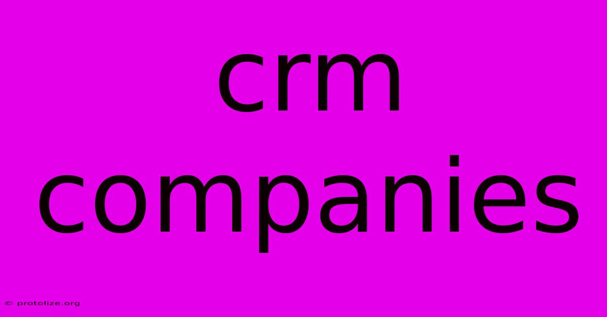 Crm Companies Crm Companies