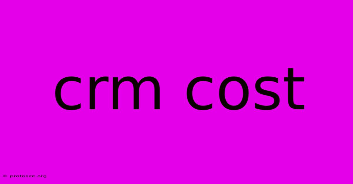 Crm Cost Crm Cost