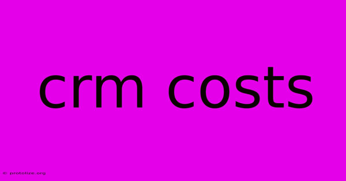 Crm Costs Crm Costs