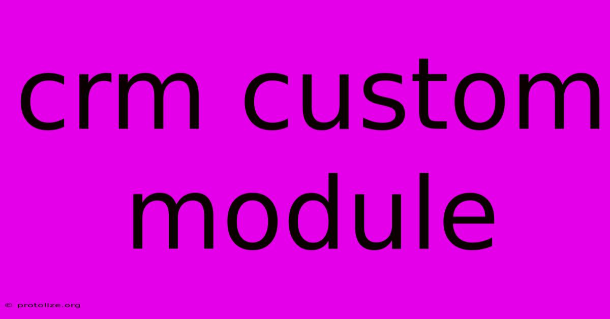 Crm Custom Module