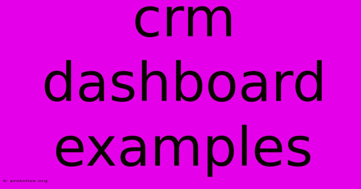 Crm Dashboard Examples Crm Dashboard Examples