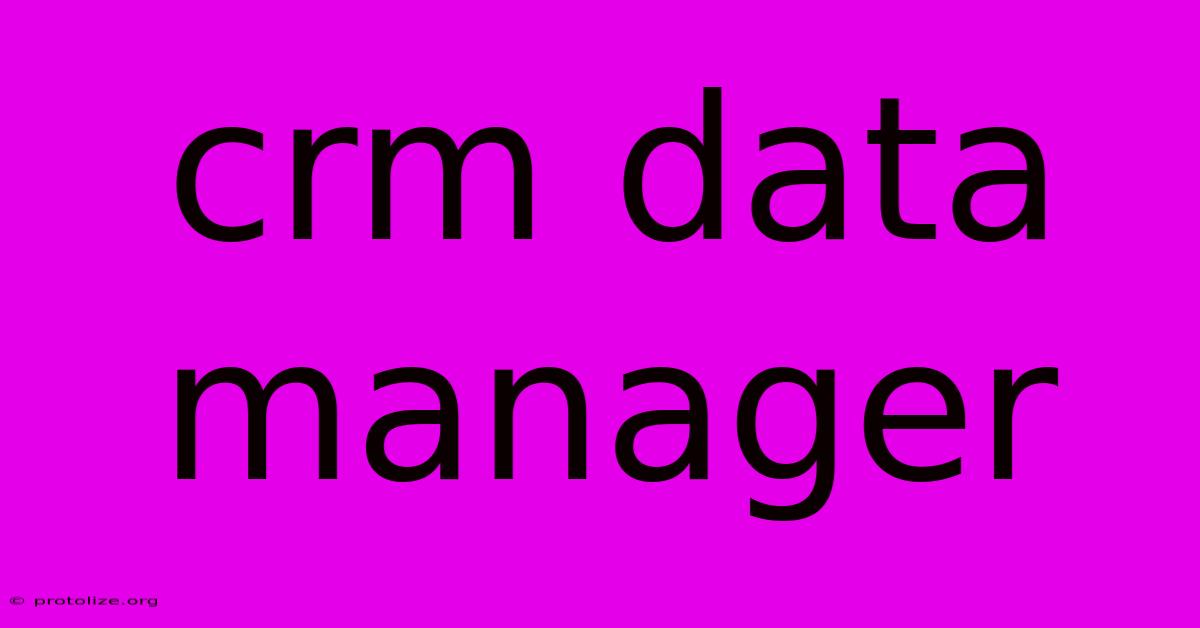 Crm Data Manager