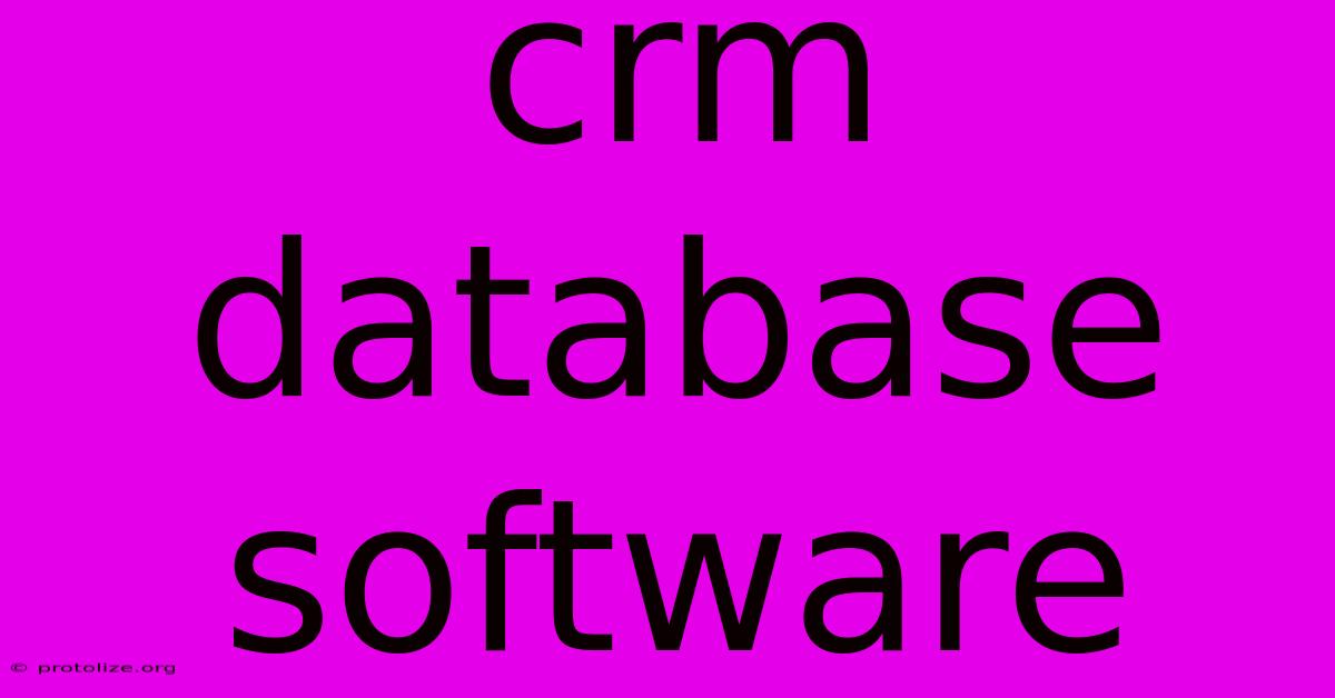 Crm Database Software Crm Database Software
