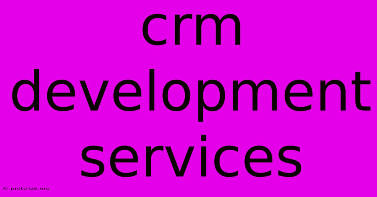 Crm Development Services Crm Development Services