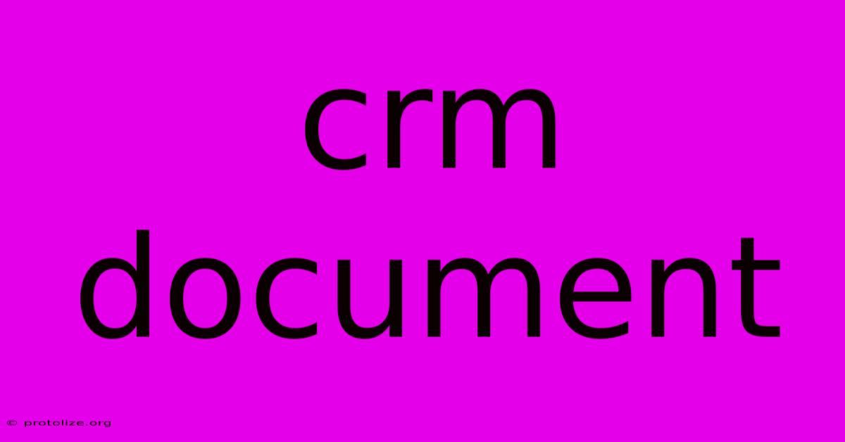 Crm Document Crm Document