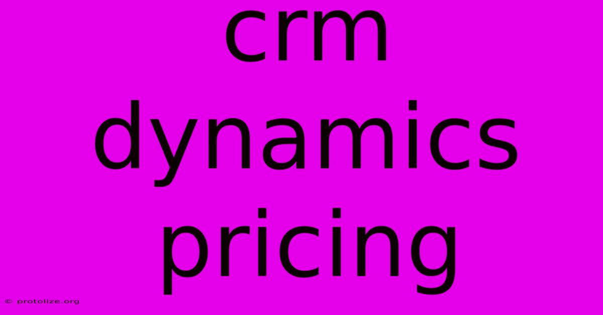 Crm Dynamics Pricing Crm Dynamics Pricing