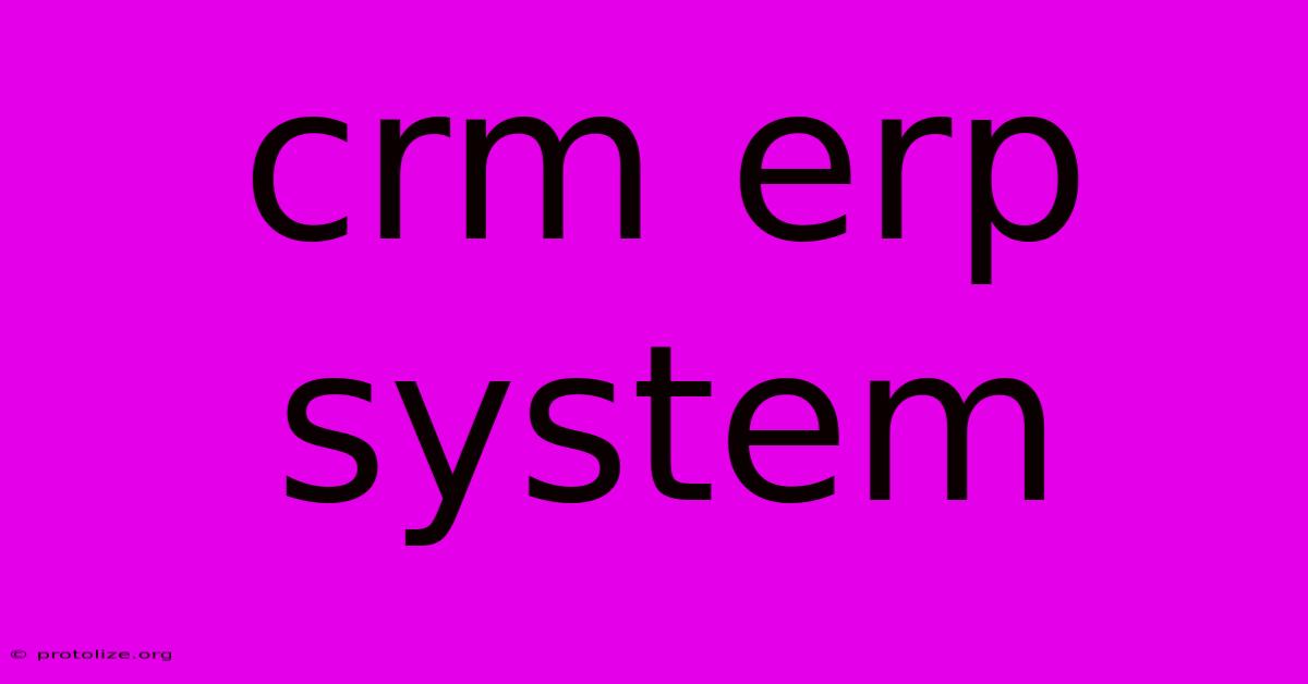 Crm Erp System Crm Erp System