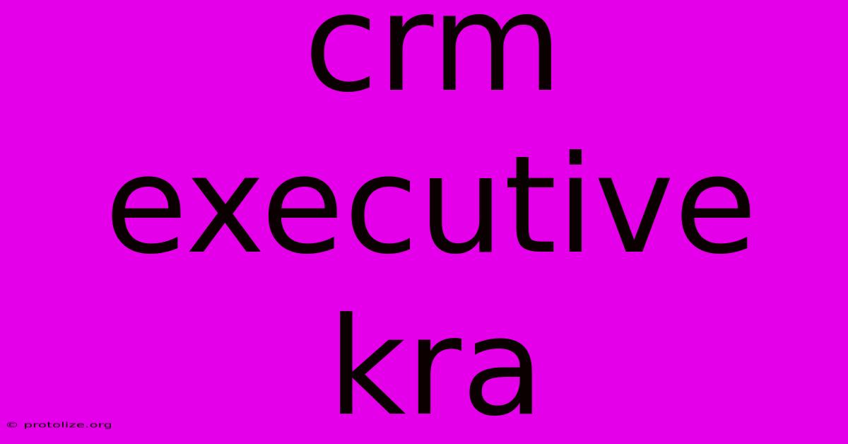 Crm Executive Kra