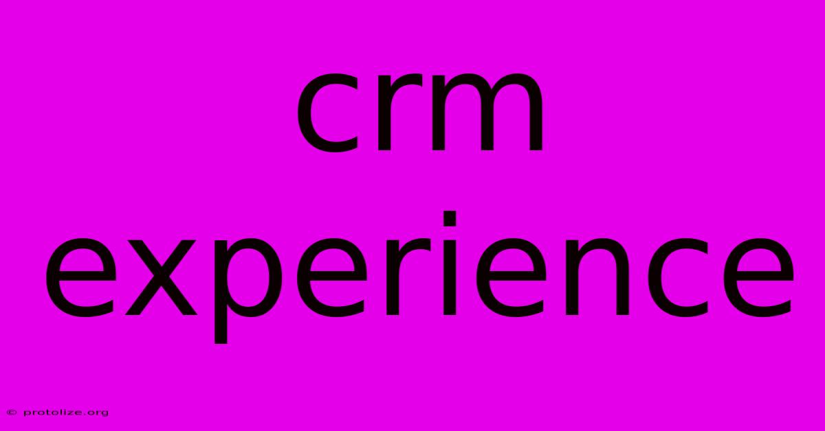 Crm Experience