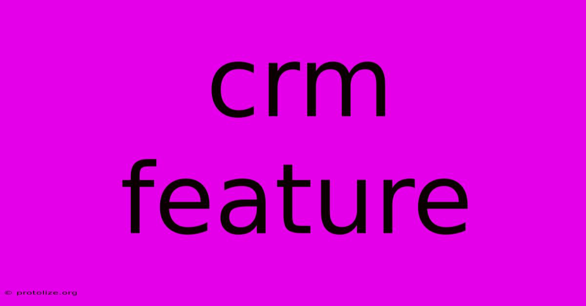 Crm Feature Crm Feature