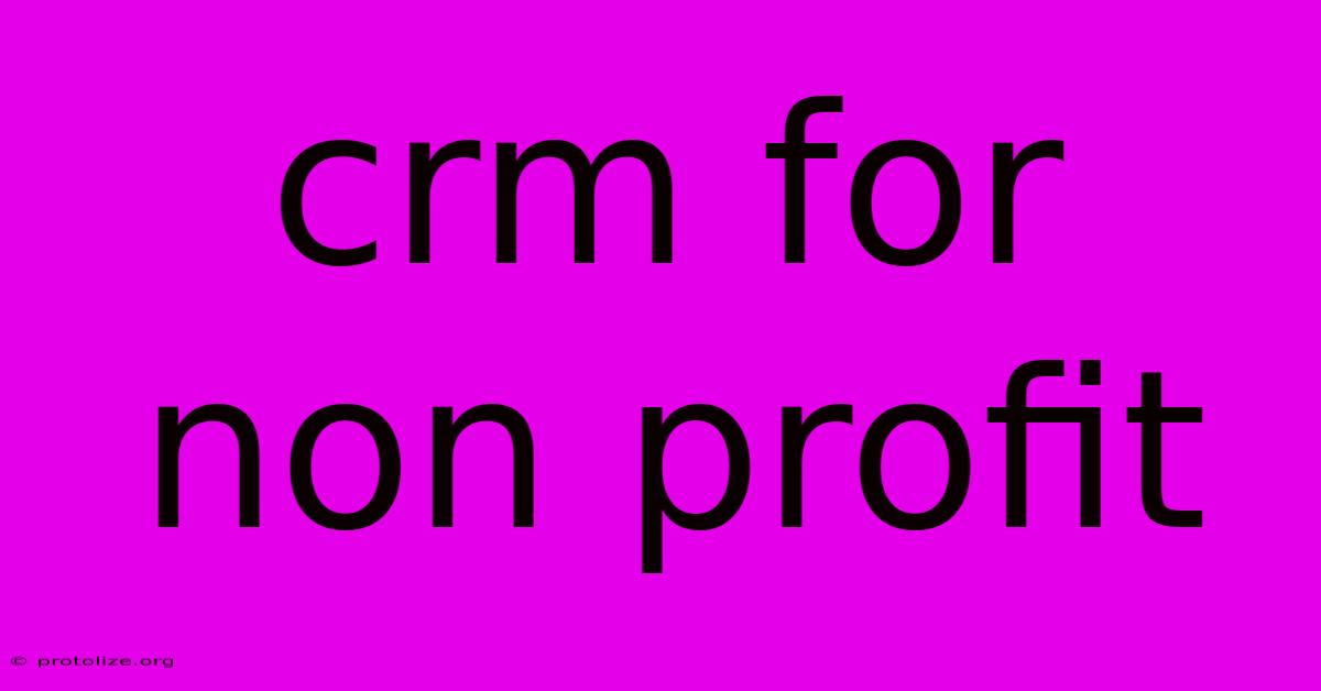 Crm For Non Profit Crm For Non Profit