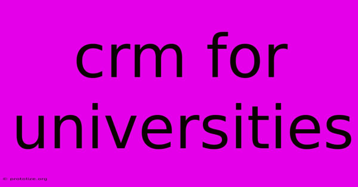 Crm For Universities Crm For Universities